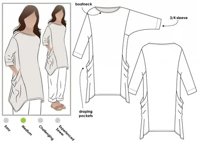 £15.98 • Buy Free UK P&P - Style Arc Ladies Sewing Pattern Kaye Tunic Top (MLTW019S-M(...