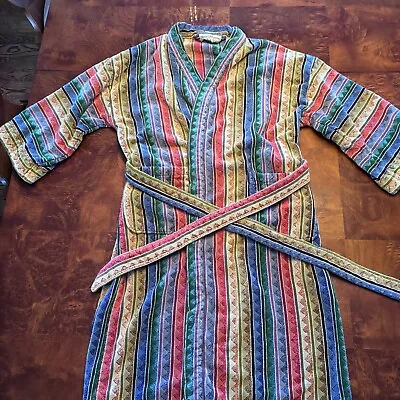 Norm Thompson Vintage Robe Terry Cloth Colorful Cotton Brazil One Size Men’s Y2K • $39.99