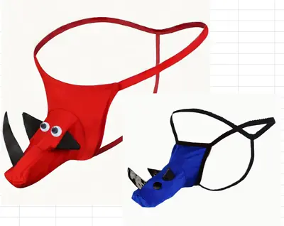 Mens Novelty Underwear Thong Men's Funny Creative Sexy Rhinoceros Strings Bikini • $6.99