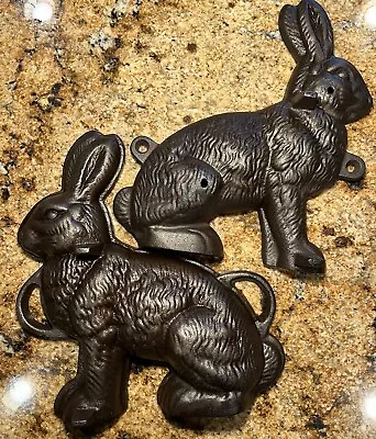 Vintage Griswold Cast Iron Easter Bunny Rabbit Cake Mold #862 & 863 Erie Pa USA • $199.99