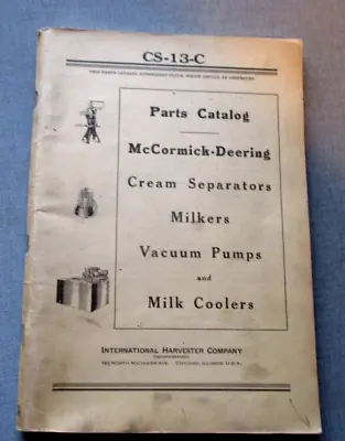 1939- IHC- McCORMICK-DEERING PARTS CATALOG-CREAM SEPARATOR-PUMPS-COOLERS FARM AG • $45