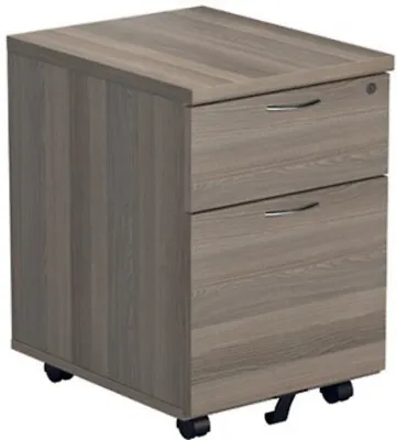 Jemini 2 Drawer Mobile Pedestal 404x500x595mm Grey Oak KF81079 • £167