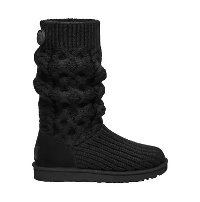 UGG Women's Classic Cardi Cabled Knit Black SIZE 6 (160.00) • $70.20