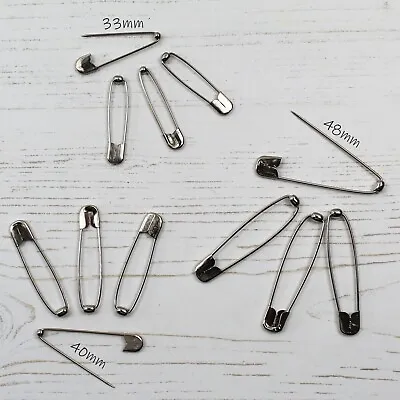 Coiless Ball End Safety Pins Anti Snag Free & Jewellery Bead Craft In 3 Sizes • £3.15