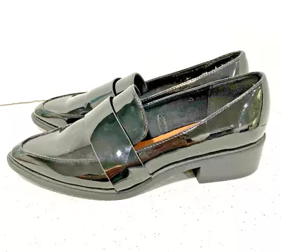 H&M Black Patent Penny Loafers Classic Career Casual Low Heels EU 39 / US 8M • $29.25