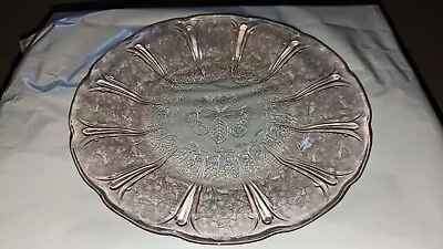 VINTAGE 1930'S PINK CHERRY BLOSSOM 9  Plate DEPRESSION GLASS No Chips Or Cracks • $17.99