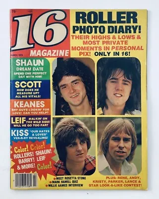VTG 16 Magazine March 1978 Bay City Rollers Shaun Cassidy W Poster No Label • $19.95