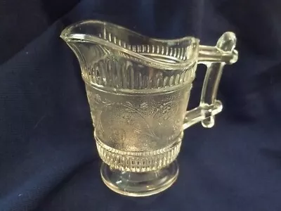 $10.99 • Buy Stippled FORGET ME NOT C.1880 Antique EAPG Glass Small  PITCHER
