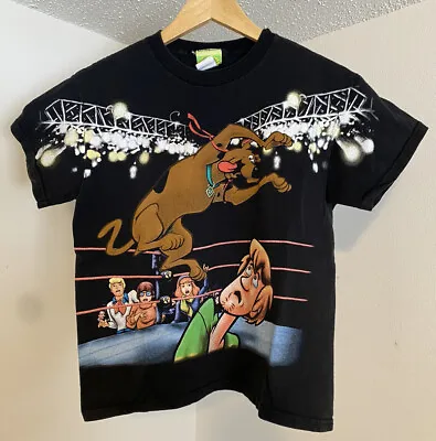 Vintage 1998 Scooby-Doo Wrestling WWF T Shirt Youth Large WWE Cartoon Promo • $103.09