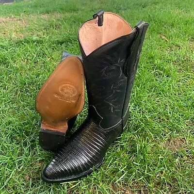 Men's Lizard Print J-Toe Style Cowboy Boots Botas De Hombre Lagartija J-Toe  • $125.99