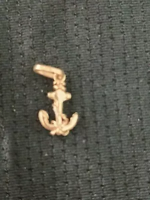 14kt Yellow Gold Anchor Charm Pendant • $55