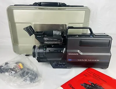 Vintage 80’s Magnavox HQ VHS Movie Maker Camcorder VR8292AV01 Case Works READ • $65