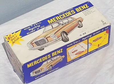 + Taiyo Japan Tin Battery Operated Red Mercedes Benz C-22 Mystery Bump N Go • $120