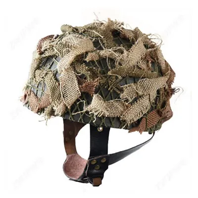  WWII UK Army Airborne Paratrooper MK2 Helmet With Camouflage Cover Net • $99.01