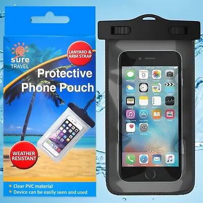 WATERPROOF PHONE POUCH Lanyard/Arm Strap Protective Dry Case Bag IPhone/Android • £3.98