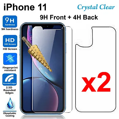 X2 Tempered Glass 9H Guard Screen Protector For Apple IPhone 11 Front Film Back • $8.50