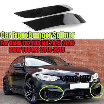 For 15-18 Bmw F80 M3 F82 F83 M4 Front Bumper Air Vent Eyelid Covers Gloss Black • $25.98