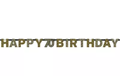 Sparkling Celebrate Happy Birthday 70 70TH Letter Jumbo Banner 17cm X 2.13m • $9.99