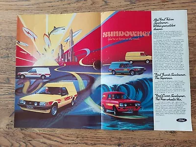 Ford Falcon Sundowner Magazine Advert 2Page Surfing Theme Vintage Ad Mini Poster • $24.90