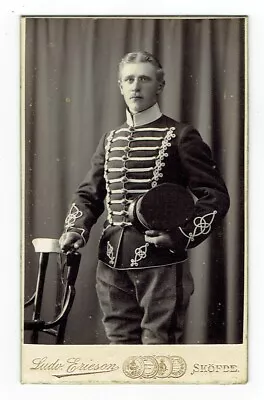 CDV Photo Man Soldier Military Hussar Phot. Ludv. Ericson Skofde Sweden (8752) • $20