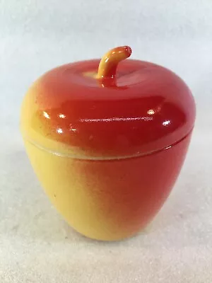 Vintage Hazel Atlas Milk Glass Red/Yellow Apple Jam/Jelly Jar W/Lid • $7.99