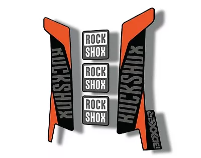 Rock Shox BOXXER 2017 Mountain Bike Cycling Decal Kit Sticker Orange Gray • $19.99