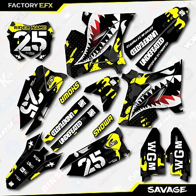 Black Yellow Savage Restyle Graphics Kit Fit 01-08 Suzuki RM125 RM250 RM 125 250 • $64.99