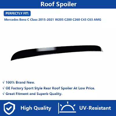 For 2015-2021 Benz C Class W205 C200 C260 Black Rear Roof Window Spoiler Wing • $63.99