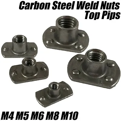 £3.09 • Buy M4 M5 M6 M8 M10 Carbon Steel Tee Spot Slab Based T Tee Shape Weld Nuts Top Pips