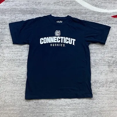 UConn Huskies Shirt Medium Blue White Spell Out Connecticut NCAA Basketball Mens • $20.77