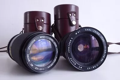 2 X CARL ZEISS JENA Zoom Lenses With Cases For M42 Fit - ISSUES • £3