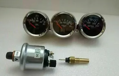 Electrical Gauges Set- Volt Gauge Temp Gauge Oil Pressure Gauge With SENDER • $34.20