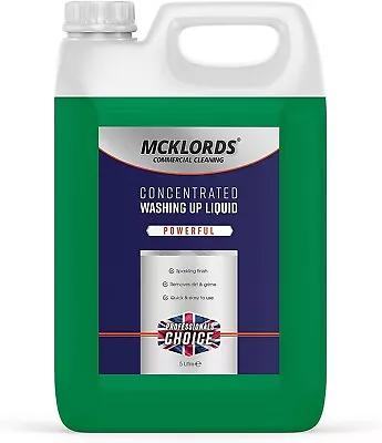 McKLords Concentrated Washing Up Liquid Green 5 Litre • £8.99