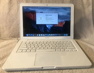 Apple MacBook White 13  MC516LL/A Intel 2.40GHz C2D 2GB RAM OS El Capitan #004 • $129.99