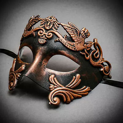 Venetian Masquerade For MEN Hand Painted DIY Warrior Party Prom Ball Black Mask • $23.99