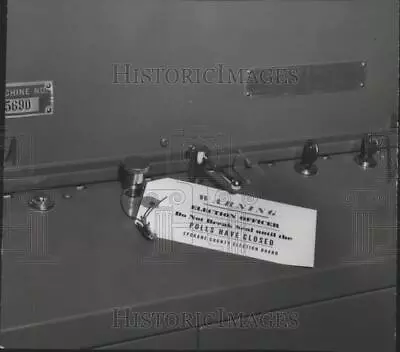 1947 Press Photo Seal Of The Spokane County Election Board On The Voting Machine • $19.99