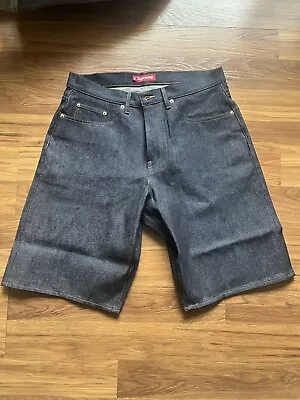 Supreme Selvedge Baggy Shorts Rigid Indigo Size 36 SOLD OUT • $210