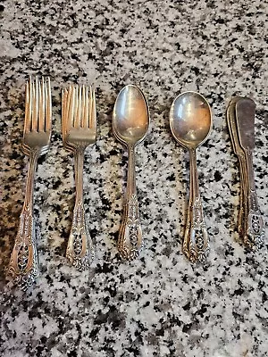 Vintage Wallace Sterling Silver Flatware Rose Point 24 Pc Set - Appx 665g • $650