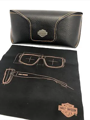 NEW Harley-Davidson Semi-Hard Eyeglasses Case With Microfiber Cleaning Cloth • $40.96