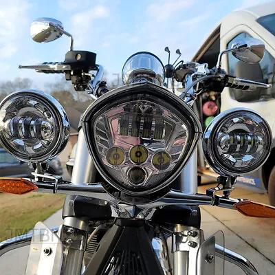 For Victory Cross Country Magnum Kingpin Vegas Hammer LED Motorcycle Headlight  • $84.83