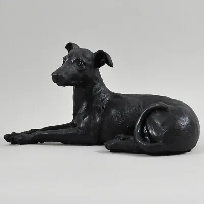 £22.95 • Buy Lying Greyhound Dog Painted Bronze Resin Sculpture - Pet Gifts Home Decor 39411