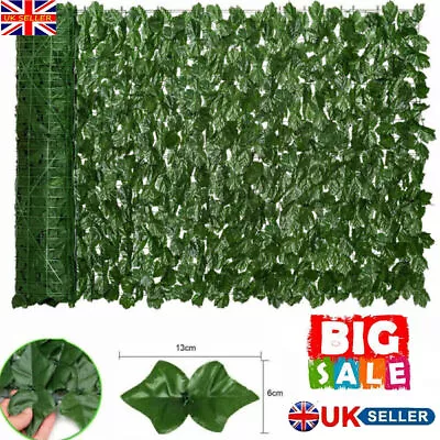 3m Artificial Hedge Roll Fake Ivy Leaf Garden Fence Privacy Screening Wall Panel • £11.99