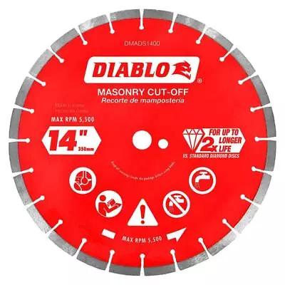 DIABLO Masonary14  Diamond Segmented Cut-Off Discs Saw Blade Angle Grinders • $104.33