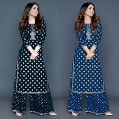 £20.99 • Buy Pakistani Readymade Salwar Kameez Set Indian Designer Palazzo Kurta Suit Set Top