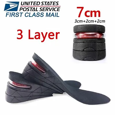 7cm Men Shoe Lift Insole Air Cushion Heel Insert Increase Height 3-Layer New • $8.63