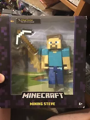 2015 Mattel Minecraft Action Figure Mining Steve Mojang In Original Box • $10