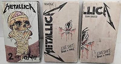 3 Metallica VHS - 2 Of One 2 Live Shit Binge & Purge - Seattle & San Diego Lot 3 • $17