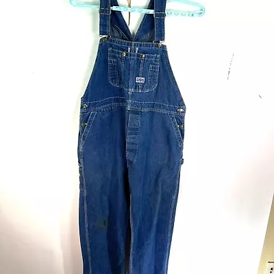 BIG Smith Denim Bib Overall Mens Size 46 Blue 46X30 Regular Carpenter • $29.95