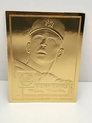 RARE TOPPS MICKY MANTLE 1996 SSCA  22Kt Gold Foil Embossed RC #311(1952 Yankees) • $29.99