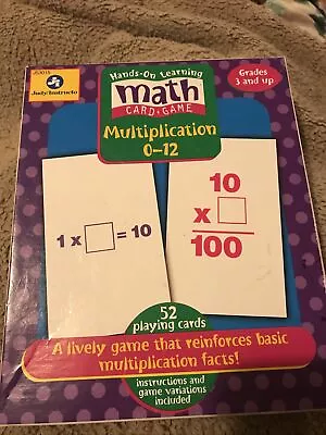 Hands-On Learning Math Card Game Multiplication 0-12 • $10